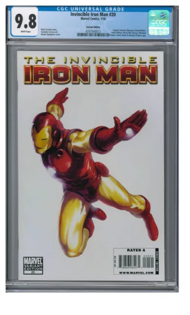 Invincible Iron Man #20 (2010) Djurdjevic Variant CGC 9.8 White Pages ED368