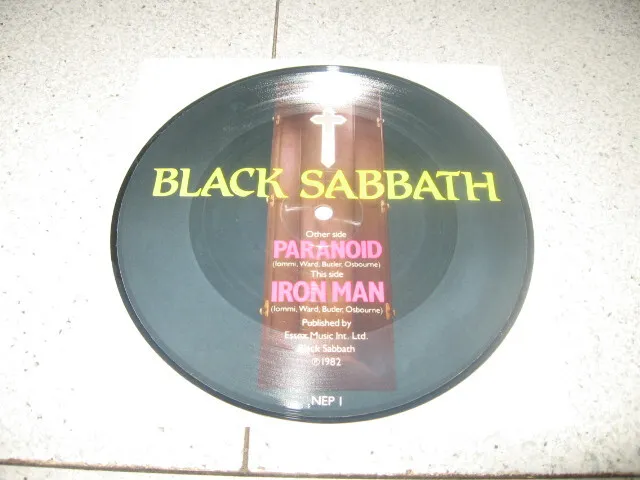 BLACK SABBATH Paranoid Iron Man 1982 UK LTD 7" VINYL PICTURE DISC