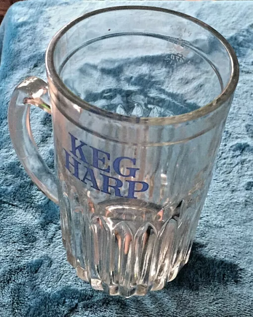 Vintage HARP KEG LAGER 1 pt tankard jug beer glass Home Bar Man Shed - VGC