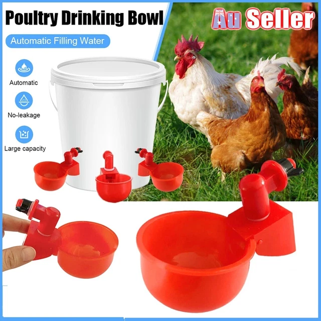 10 Pcs Automatic Chicken Water Cup Waterer Poultry Drinking Bowl Feeder Drinker