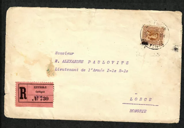1908: R-Brief Cettigné nach Losce