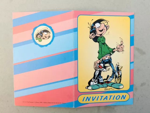 FRANQUIN Gaston Lagaffe carte d'invitation Marsu 1998