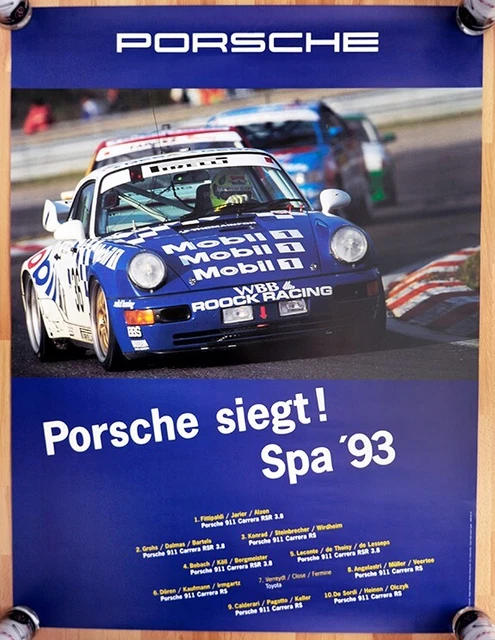 original Plakat Poster 24 Stunden Spa Francorchamps Sieger Porsche RSR