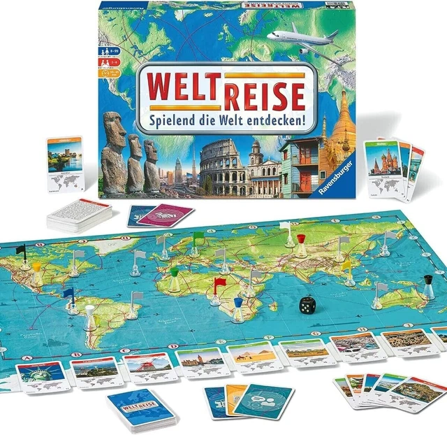 Ravensburger Weltreise Gesellschaftsspiel Familienspiel Brettspiel Klassiker Neu