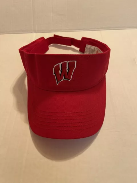 Wisconsin Badgers football NCAA  Visor Hat Adult Red one size