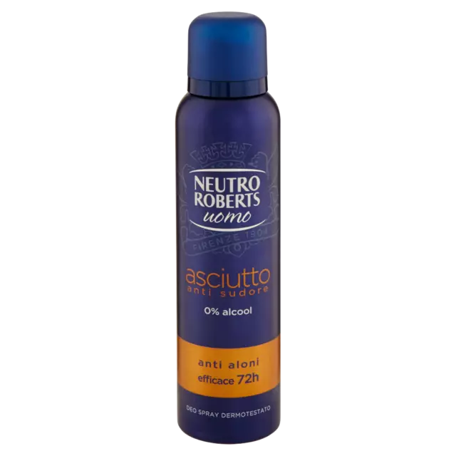 Asciutto Anti Sudore NEUTRO ROBERTS uomo Deo Spray 150ml