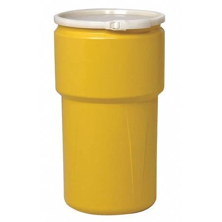 Eagle 1652 Open Head Transport Drum, Polyethylene, 20 Gal, Unlined, Yellow