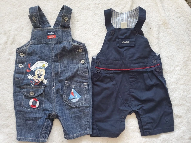 Disney/ giggles Baby boy light weight jeans  Overalls Navy Blue  Size 9_12M
