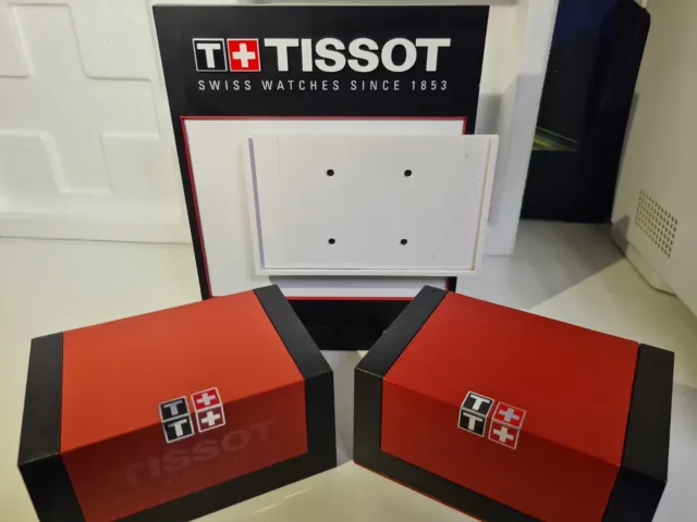 Genuine TISSOT Watch Presentation Box Case + Original Werbeschild 2X Uhren-box