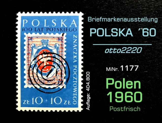 Polen 1960 MiNr. 1177; "Briefmarkenausstellung POLSKA ´60" , Postfrisch