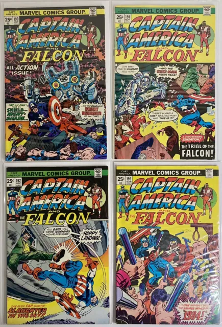 Lot Of 12 Captain America Bronze Age Marvel Comics! Kirby Falcon Red Skull