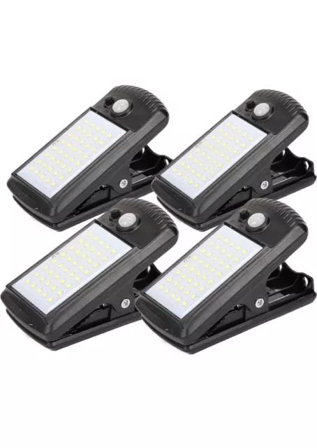 SOLAR LIGHTS Motion Sensor Clip On Light Waterproof Wireless 4 Pack MORESTAR