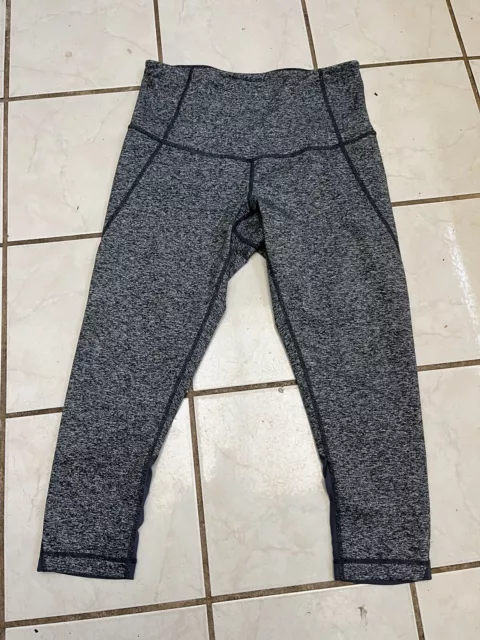 ZELLA Grey Space Dye LIVE IN High Rise Cropped Leggings w/ Mesh Calves Sz M