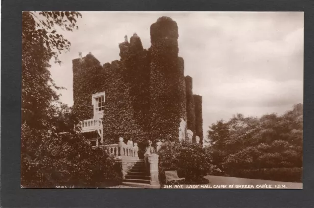 Postcard Isle of Man the Sir and Lady Hall Caine at Greeba Castle early RP