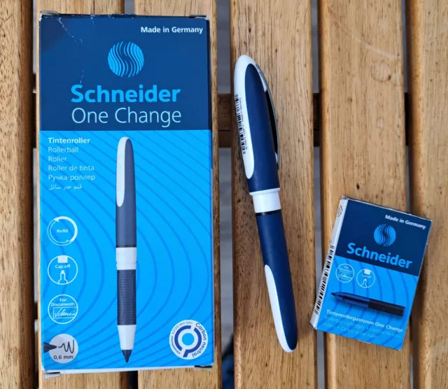 * 5x Schneider * One Change * Tintenroller *  Tintenfarbe schwarz 0,6 mm *