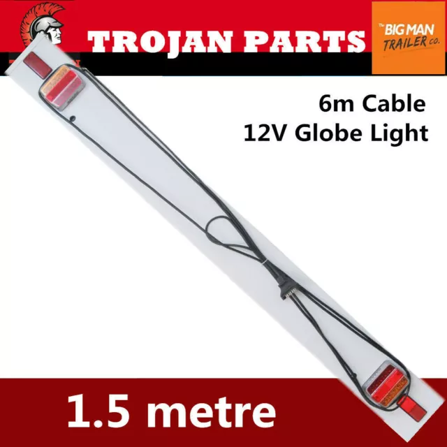 Trojan Trailer 1.5m Light board 6m Cable Reflectors 12V 7 Pin Flat Plug 822062
