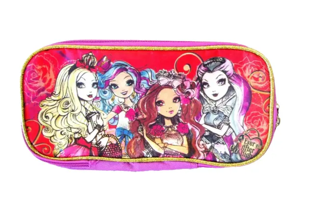 MONSTER HIGH PURPLE ZIPPER PENCIL CASE HOLDER CARRYING POUCH, Ever After High