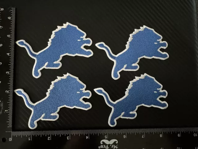 (4) Detroit Lions Retro Throwback Helmet Logo Embroidered Patches New Mint 🏈