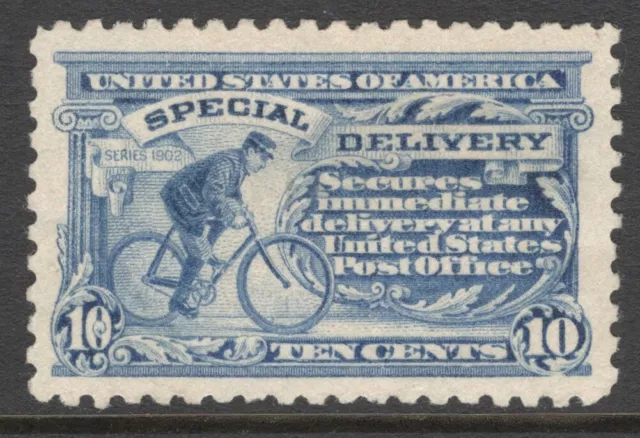 1914 US Special Delivery SC E9 10c Ultramarine, Messenger - Mint Regum XF/Sup