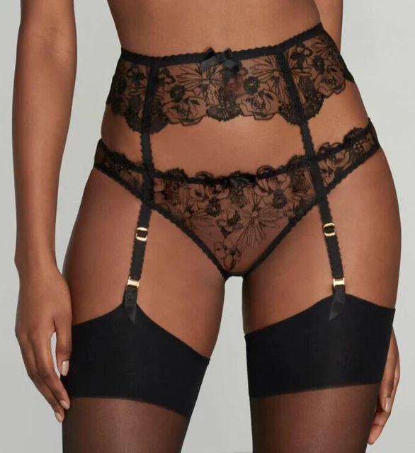Culotte Bas à Bretelles Agent Provocateur 'Rivere Ouverte' Taille 1 - Noire Neuve Étiquetée