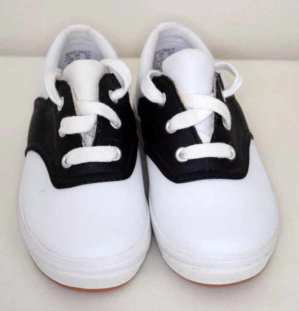 Keds School Days II Girl White Black Leather Saddle Oxfords Sneakers Shoes 5.5 W