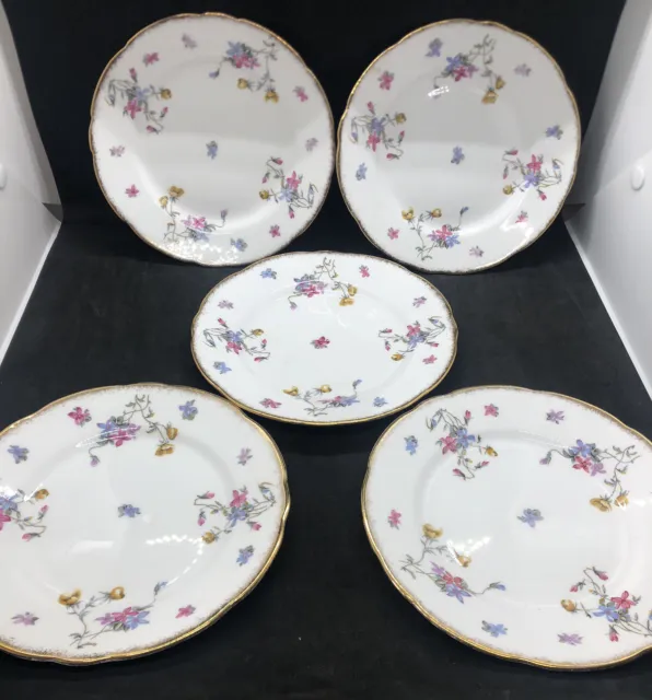 Royal Stafford China "Violets Pompadoor" 5x Side Plates (b4)