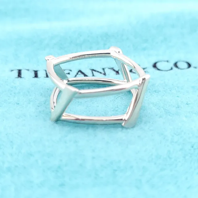 Tiffany & Co Sterlingsilber Frank Gehry offenes Drehmoment quadratischer Ring Größe 5