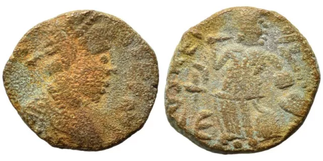 JOHANNES 423-425 AD-AE4-11 mm/1,36 g-F-USURPADOR-RIC X 1916, ¡E-CHI RO-T_G_MONEDAS!