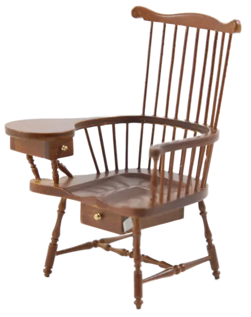 Dolls House Comb Back Walnut Windsor Chair JBM Miniature Furniture
