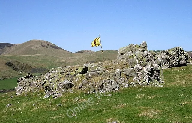 Photo 6x4 The remains of Tinnis Castle Drumelzier/NT1334 Only fragments  c2011