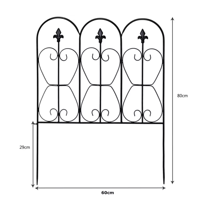 5 Pcs Decorative Garden Patio Folding Wire Fences Interlockable Fencing Panels 3