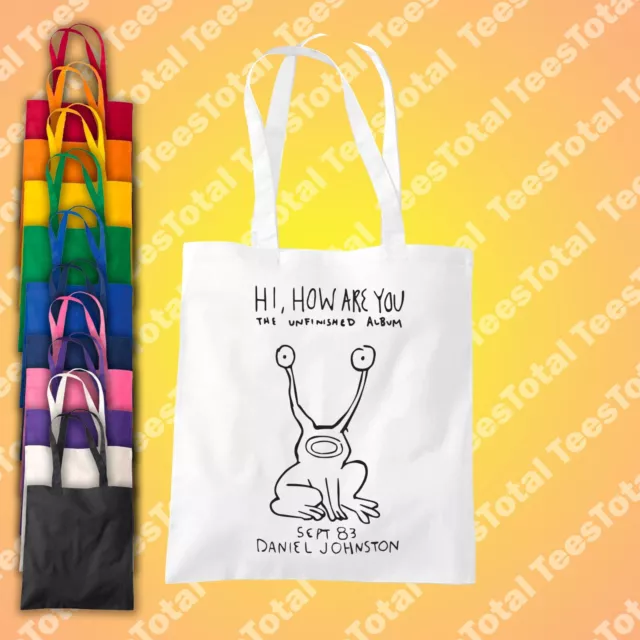 Hi How Are You Daniel Johnston Tote Bag As Worn By Kurt Cobain Unisex Mens Kids