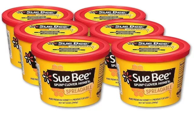 Spun USA Clover Honey, 12 Ounce (Pack of 6) Sue Bee Pure Premium Clover Honey