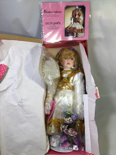Paradise Galleries Delta Dawn Musical Porcelain Doll By Cindy Shafer