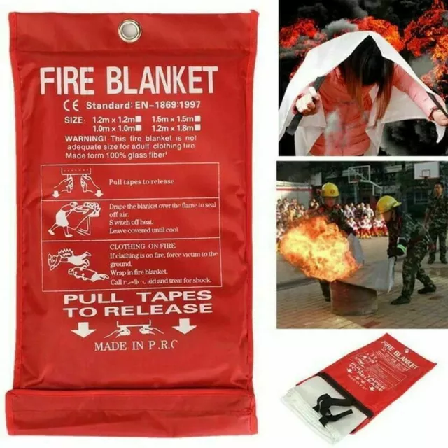 UK Quick Release Home Office Kitchen Safety Shelter Large Fire Blanket In Case