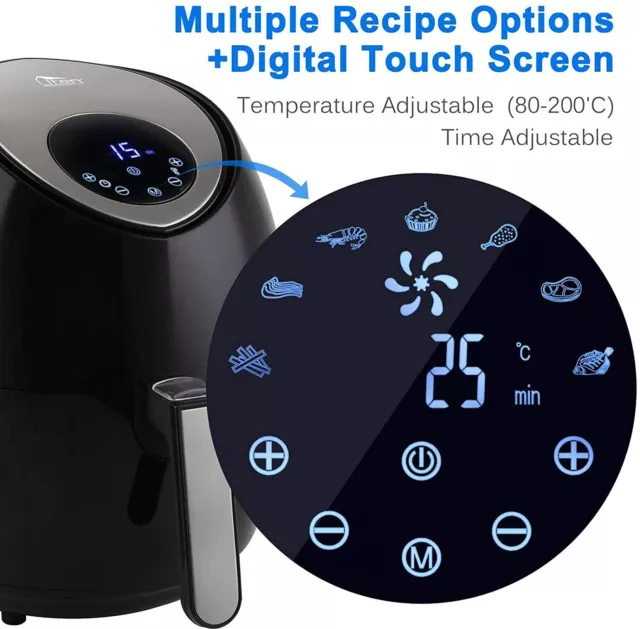 1500W 3.2L mini Friteuse Heißluftfritteuse Fritteusen Airfryer Fettarm Backofen