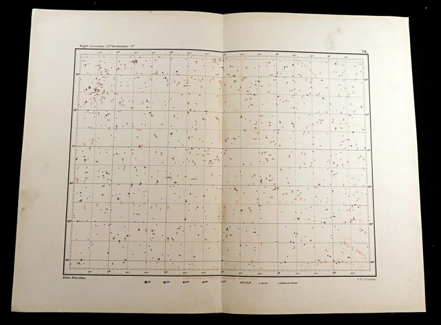 Celestial Map Star Chart Aquarius Pegasus Taurus Pisces Astronomy Antique 1893