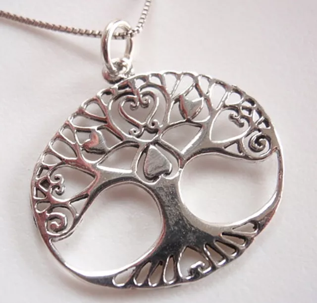 Tree of Life with Heart in Trunk 925 Sterling Silver Pendant Corona Sun Jewelry