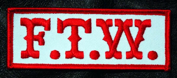 Sons Of Outlaw  Ftw Biker Anarchy Gang  4 Inch Iron On Patch (Red/Wht)