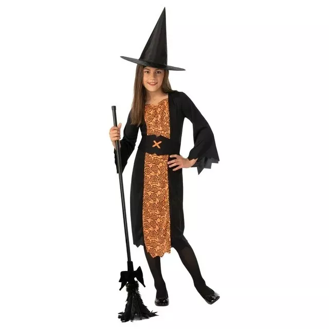 Way to Celebrate Girls Halloween Witch Costume Size L No Tights, Shoes and Broom