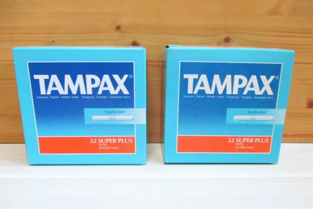 Lot de 2 boîtes de 32 tampons TAMPAX super plus vintage 90's / NEUF