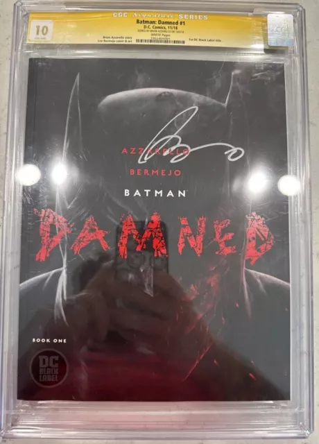 DC Comics Batman Damned #1 Brain Azzarello Signed Black Label Graded 10 Gem CGC