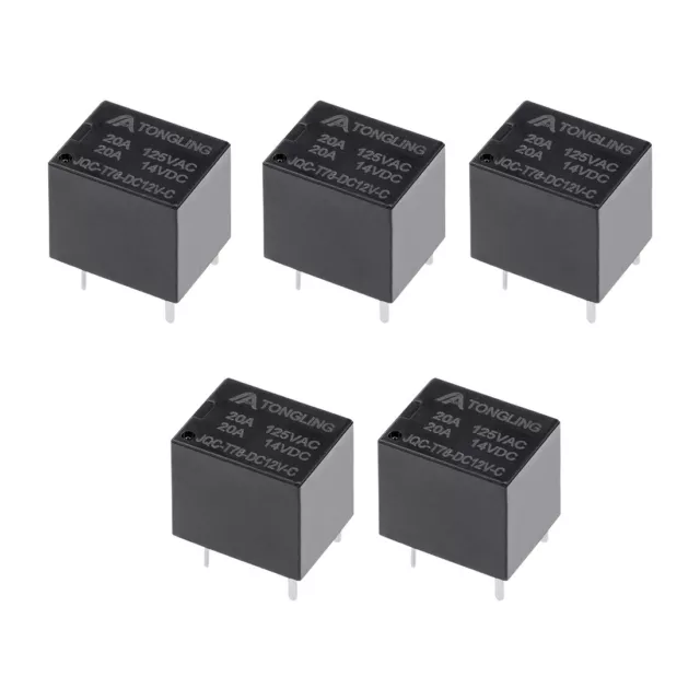 5 Pcs JQC-T78-DC12V-C DC 12V Coil SPDT 5 Pins PCB Electromagnetic Power Relay