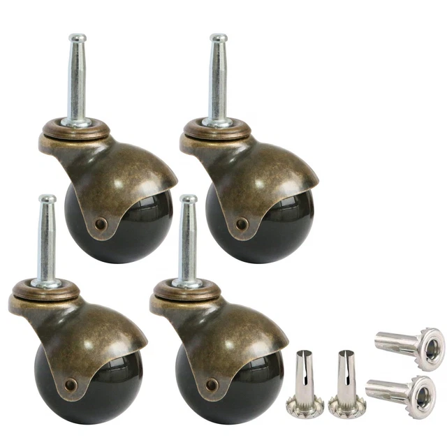 MySit 2" Ball Casters Wheels for Furniture Casters Set of 4, Antique Copper Gold