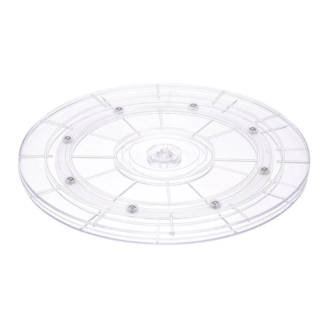 9" Giratorio Soporte con Acero Bolas Rodamientos Lazy Susan Base, Transparente