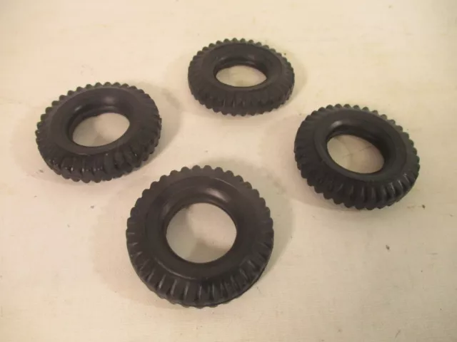4 Jouet Pneu pour Voiture en Tôle Bois Fröbel Nva Véhicule Tracteur DDR Rechange