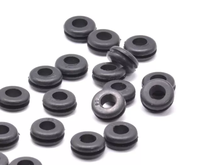 Rubber Wire Grommets for 3/8" Panel Hole  1/4” ID  Fits 1/16” Materials Bushings