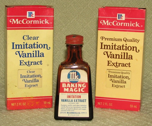 3 VINTAGE RARE McCormick Glass Extract Bottles 2 in Box 20.00 PicClick