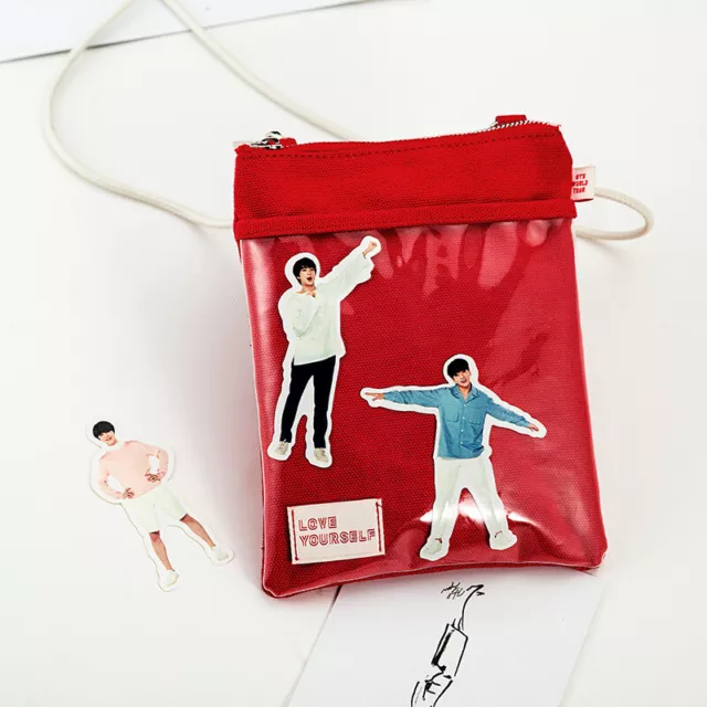 Kpop BTS Love Yourself Red Same Mini Bag World Tour Canvas Transparent Corss Bag