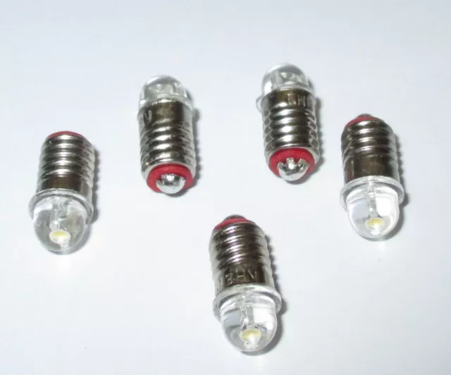 LED Ersatzlampen (Märklin 600100 / 600200) E5.5 16-24V  -  5 Stück   NEU